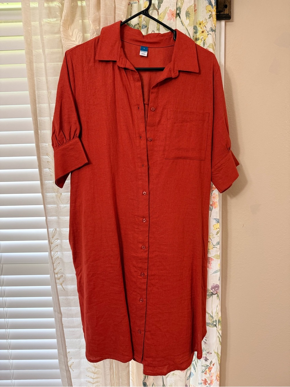 Old Navy Linen-Blend Shirt Dress, sz L